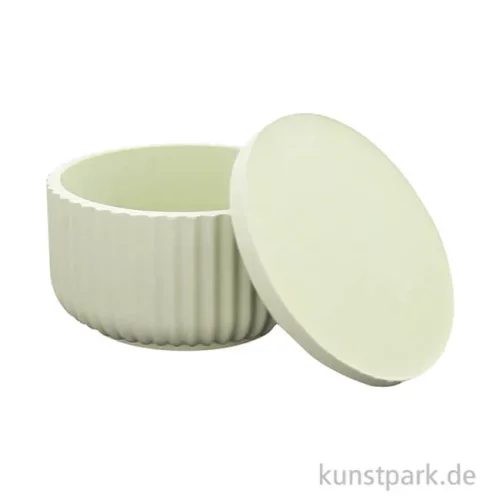 Artikelbild 3 des Artikels “Silikonform Dose mit Deckel, geriffelt, Durchmesser 10,8 cm, H 5,8 cm “