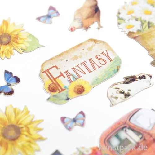 Artikelbild 3 des Artikels “Stamperia Ephemera Aufkleber - Sunflower Art Elements + Flowers “