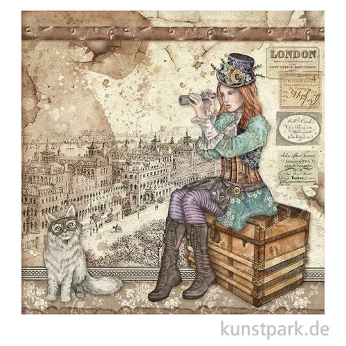 Artikelbild 3 des Artikels “Stamperia Scrappapier - Lady Vagabond and Cat, 30,5 x 30,5 cm “