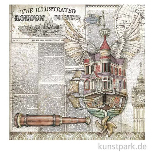 Artikelbild 3 des Artikels “Stamperia Scrappapier - Lady Vagabond Flying Ship, 30,5 x 30,5 cm “