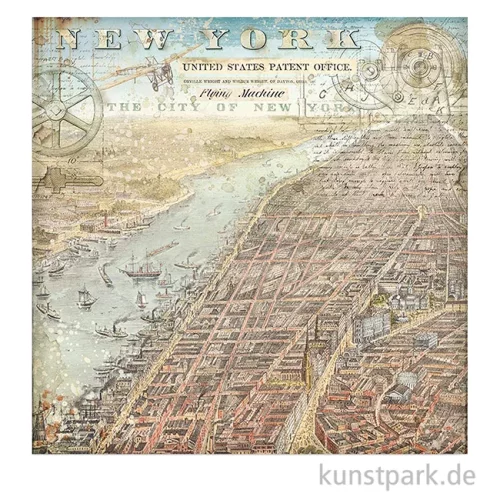 Artikelbild 3 des Artikels “Stamperia Scrappapier - Sir Vagabond Aviator New York 30,5 x 30,5 cm “