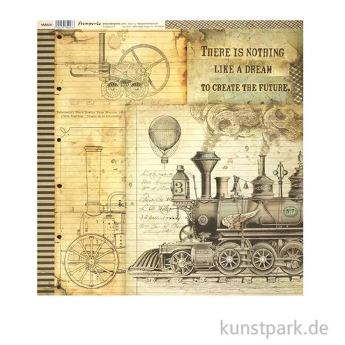 Artikelbild 3 des Artikels “Stamperia Scrappapier - Voyages Fantastiques Stream Train, 30,5 x 30,5 cm “