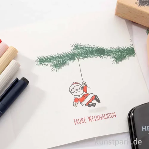 Artikelbild 3 des Artikels “Stempel - Santa Claus hangelt, 4 x 4 cm “