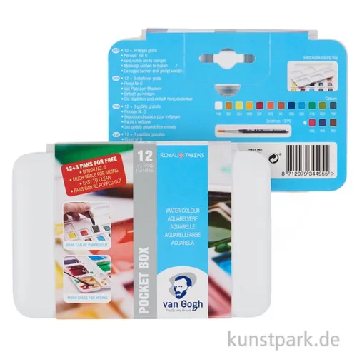 Artikelbild 3 des Artikels “Talens VAN GOGH Aquarell Pocket Box mit 12+3 halben Näpfen “