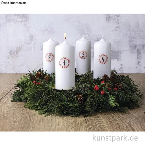 Artikelbild 3 des Artikels “Transferfolie Adventszahlen, 1-4, Rot, je 2,8-3,3 cm, 1 Bogen “