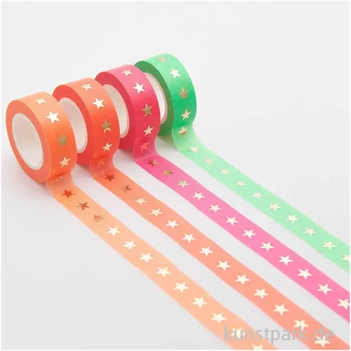 Artikelbild 3 des Artikels “Washi Tape Set - Neon, Hot Foil Sterne, 4 Stück, je 10 m “