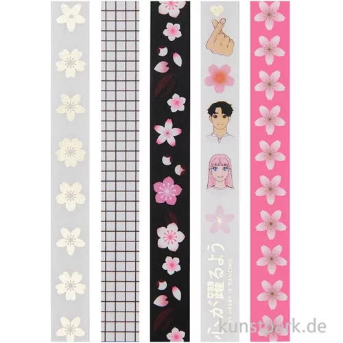Artikelbild 3 des Artikels “Washi Tape Set - Sakura, Manga, 5 Stück, je 10m “
