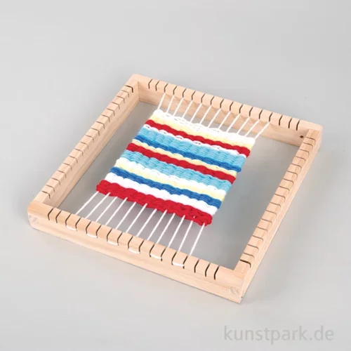 Artikelbild 3 des Artikels “Webset mit Holz Webrahmen + Zubehör, 23 x 23 cm, Webbreite 18 cm “