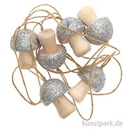 Artikelbild des Artikels “Pilz als Anhänger aus Holz mit Silber-Glitter, 6 Stück “