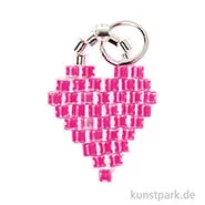 Artikelbild des Artikels “Anhänger Brick-Stitch - Herz, Neon-Pink “