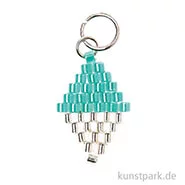 Artikelbild des Artikels “Anhänger Brick-Stitch - Raute, Grün-Silber “