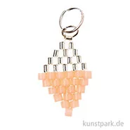 Artikelbild des Artikels “Anhänger Brick-Stitch - Raute, Silber-Rosa “