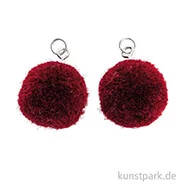 Artikelbild des Artikels “Anhänger Pompons - Weinrot, 2er Set “