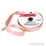 Artikelbild des Artikels “Band - Pink mit Gold Punkten, 2 m “
