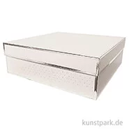 Artikelbild des Artikels “Geschenkschachtel Eckig - Weiß & Silber 30 x 30 x 10 cm“