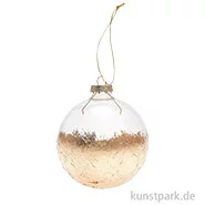 Artikelbild des Artikels “Glaskugel - Baumschmuck mit Blattgold-Design, transparent, 8 cm “