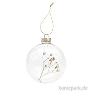 Artikelbild des Artikels “Glaskugel - Baumschmuck mit getrocknetem Schleierkraut, 8 cm “