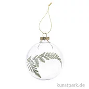 Artikelbild des Artikels “Glaskugel - Baumschmuck mit Trockenfarn, 8 cm “