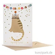 Artikelbild des Artikels “Good old friends - Crazy Cat Karte, Hipp hipp hurra “