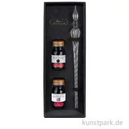 Artikelbild des Artikels “HERBIN Glasfeder Set mit 2 Tinten (Perle Noire + Poussiere de Lune) “