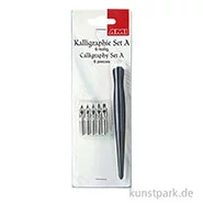 Artikelbild des Artikels “Kalligraphie Set 6-teilig - Holzfederhalter mit 5 Schreibfedern “