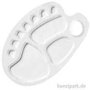Artikelbild des Artikels “Ovale weiße Mischpalette aus Kunststoff mit 10 Näpfen und Griffloch “