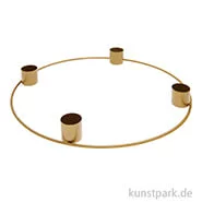 Artikelbild des Artikels “Metallring Adventskranz mit Kerzenhaltern, Matt Gold, 25 cm “