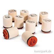 Artikelbild des Artikels “Mini Holzstempel-Set - Plan, 2 cm, 10 Stück sortiert “