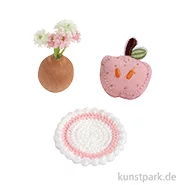 Artikelbild des Artikels “Miniatur Deko Set, Apfelkissen + Blumenvase + Decke “
