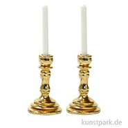Artikelbild des Artikels “Miniatur Kerzenständer mit Kerzen, Messing, 0,9 x 3,5 cm, 2 Stück “