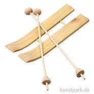 Artikelbild des Artikels “Miniatur Ski mit Stöcken, Holz, 11 x 3,8 cm, 3 Paar “
