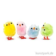 Artikelbild des Artikels “Oster-Küken aus Chenille - 4 Pastellfarben, Höhe 30 mm, 12 Stück “