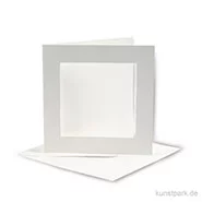 Artikelbild des Artikels “Passepartoutkarten quadratisch - Altweiß, 12,5x12,5 cm, 10 Stück “