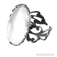 Artikelbild des Artikels “Ring mit Zierrand Vintage - Oval, 1,8x2,5 cm mit Cabochon, Altsilber “