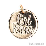 Artikelbild des Artikels “Schmuck-Anhänger Scheibe - Girl Power, Gold “