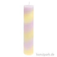 Artikelbild des Artikels “Stabkerze gestreift - Flieder Gelb, 20 cm “