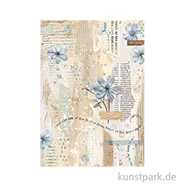 Artikelbild des Artikels “Stamperia Reispapier - Create Happiness Secret Diary Blue Flower, A4 “