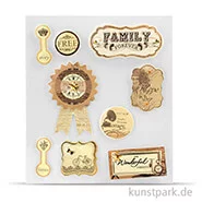 Artikelbild des Artikels “Vintage 3D-Sticker - Family, selbstklebend, 9 Stück sortiert “