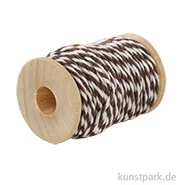 Artikelbild des Artikels “Vintage Baumwollgarn auf Holzspule 10 m 10 m | Braun-Weiß“
