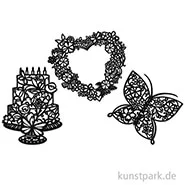 Artikelbild des Artikels “Vintage Laser Dekoration - Torte, 3 Stück sortiert “
