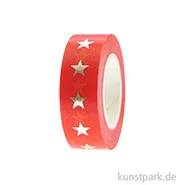 Artikelbild des Artikels “Washi Tape - Merry Christmas, Sterne, Rot, 15 mm x 10 Meter “
