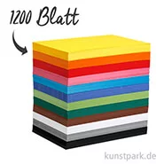Artikelbild des Artikels “XXL Set - Bastelkarton, 1200 Blatt, DIN A4, 180 g, 12 Farben sortiert “