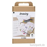 Artikelbild des Artikels “Zeichenset für Kinder - Marker, Papier + Vorlagen, Pastelltöne “