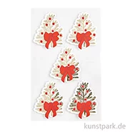 Artikelbild des Artikels “3D Sticker - Tannenbäume mit Schleifen, 5 Aufkleber “
