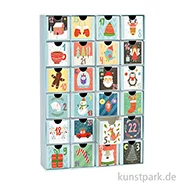Artikelbild des Artikels “Adventskalender aus Pappe mit 24 Boxen, Blau, 26 x 39 x 6 cm “