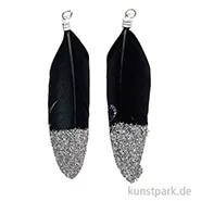 Artikelbild des Artikels “Anhänger Federn - Schwarz-Silber, 2er Set “