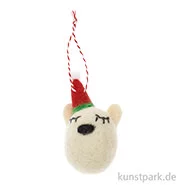 Artikelbild des Artikels “Anhänger Filz Weihnachtsbär, Weiß, 8 x 4 x 4 cm “