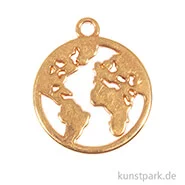 Artikelbild des Artikels “Anhänger Metall - goldene Weltkarte, 2 Stück “