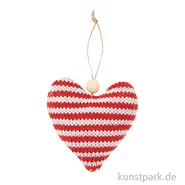 Artikelbild des Artikels “Anhänger Strickherz, Rot Weiß, 9,5 x 4 x 9 cm “