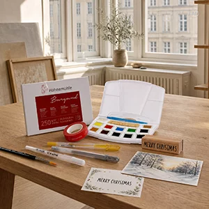 Artikelbild des Artikels “Aquarell Karten Set - Weihnachtskarten malen “